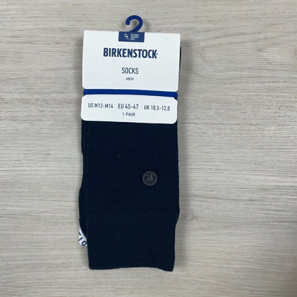 Birkenstock‎ Cotton Sole Socks Mens 12-14 Dark Navy Blue